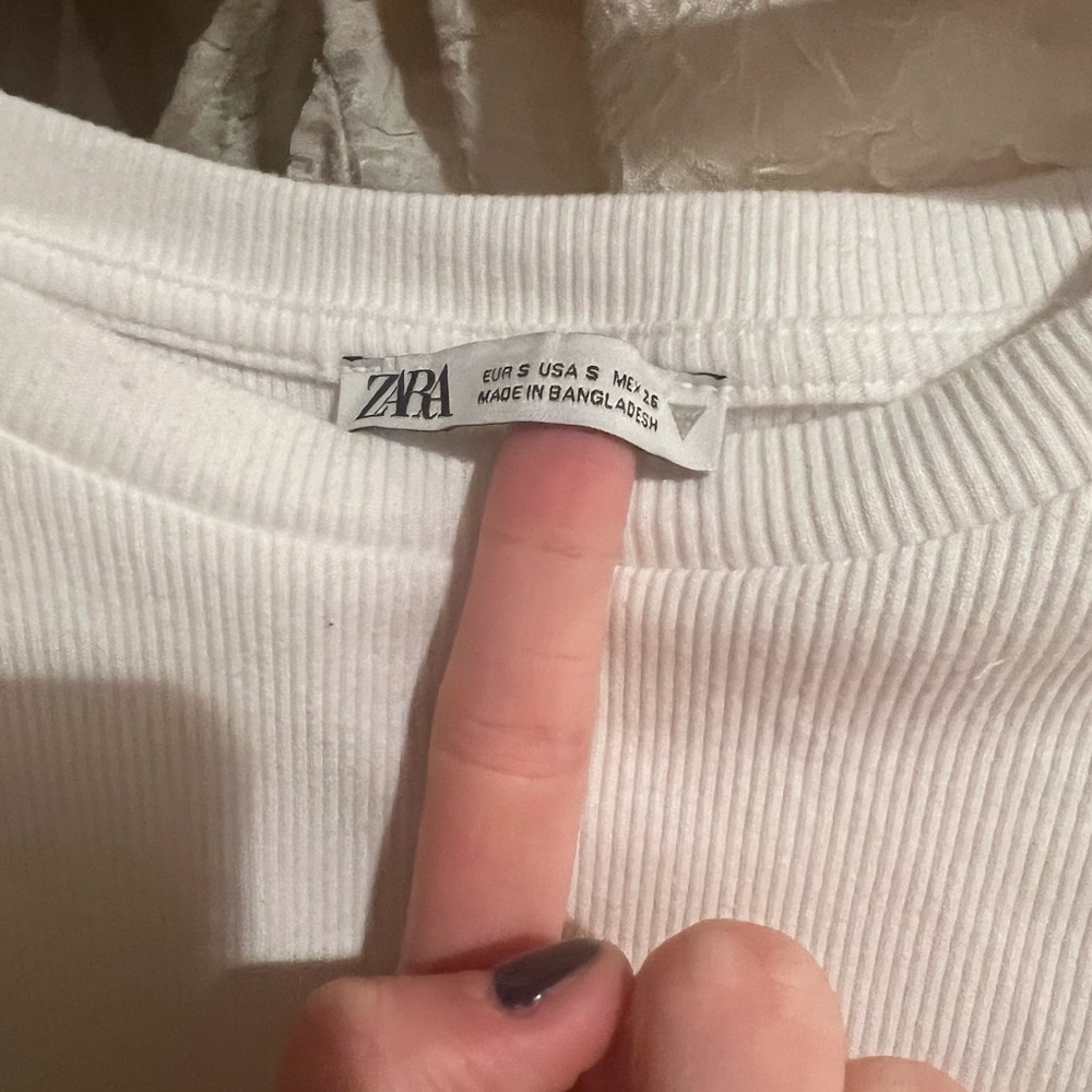 Zara Ruffled Sleeve Top White